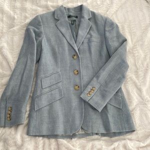 Ralph Lauren Silk and Linen Blazer Blue Size 6P